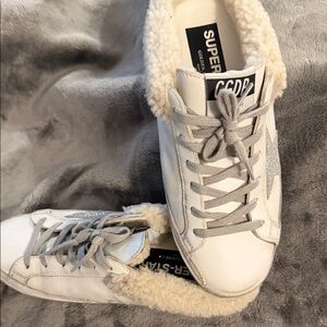 Golden Goose- Intentionally distressed White Shearling Lined Women's Sneaker